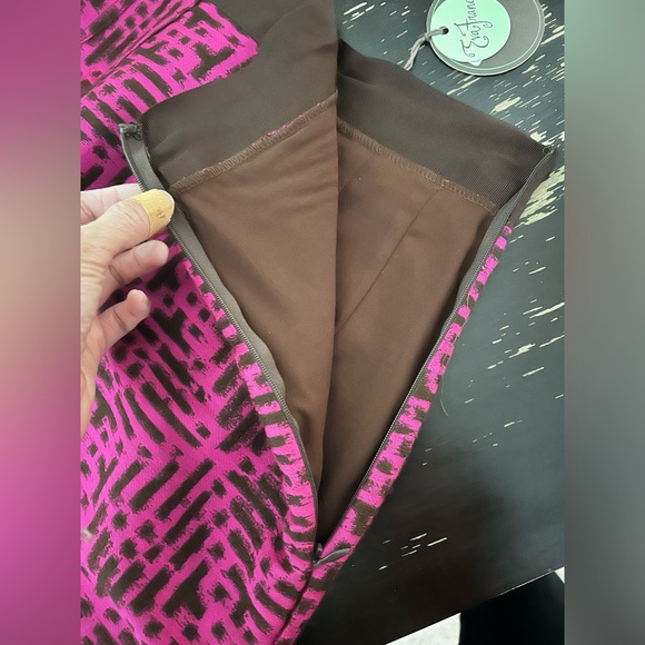 Anthropologie Pink and Black Pencil Skirt - Picture 3 of 5